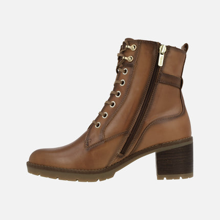Heeled boots with laces and zipper Llanes
