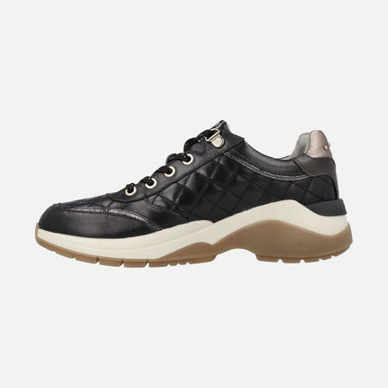 Nerja black leather sneakers for woman