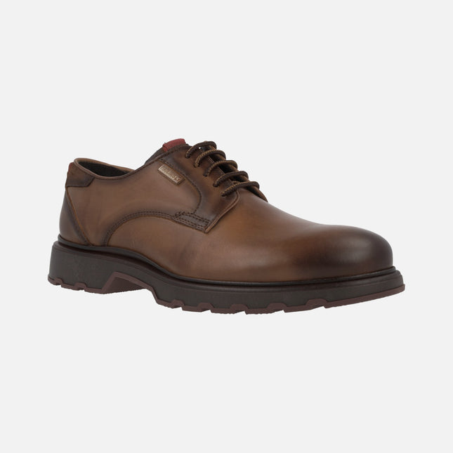 Men's brown leather laced Shoes Linares