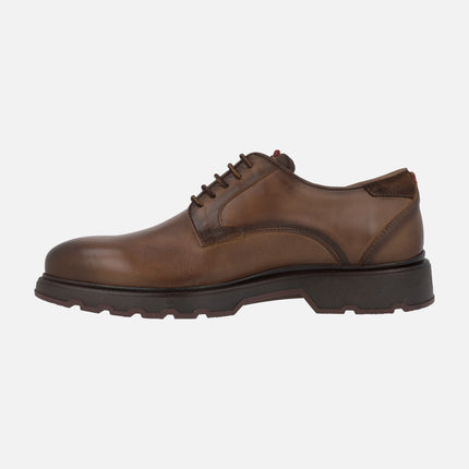 Men's brown leather laced Shoes Linares