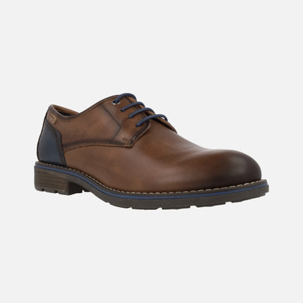 York brown leather men's laced shoes