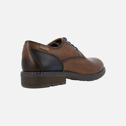 York brown leather men's laced shoes