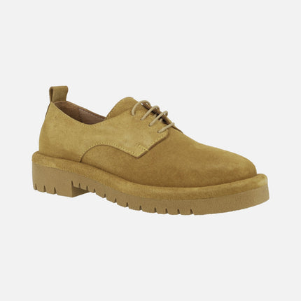 Women's suede leather laced shoes