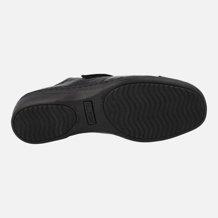 Women's Comfort shoes in Black combination with velcro closure
