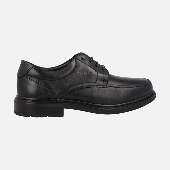 Men's Black leather comfort shoes with laces