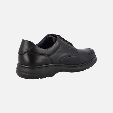 Men's Black leather comfot shoes with laces