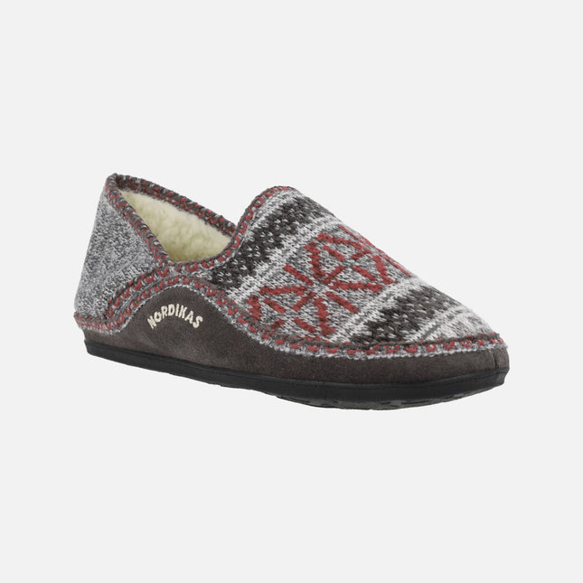 Wool closed men's house slippers