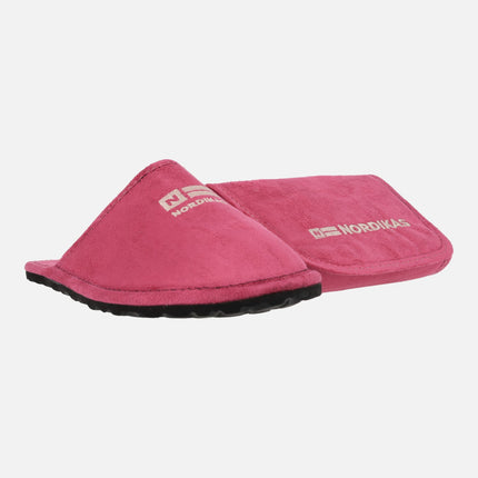 Zapatillas de casa de viaje para mujer en color rosa con estuche