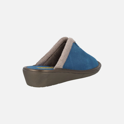 Women's Top Line house slippers in blue suede