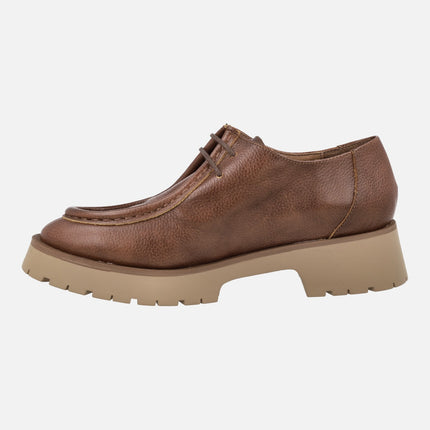 Wallabee leather shoes for women