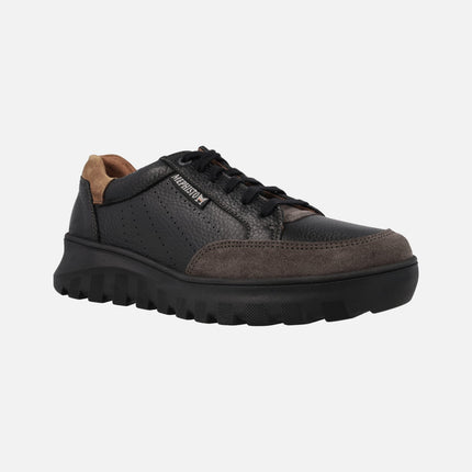 Flynn Velsport Graphite men's black leather sneakers
