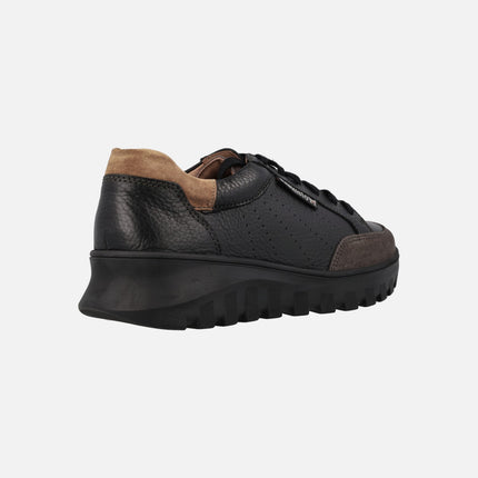 Flynn Velsport Graphite men's black leather sneakers