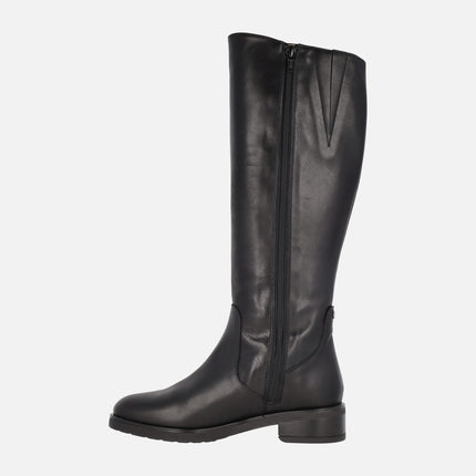 Black leather high boots with Wondersdry waterproof membrane