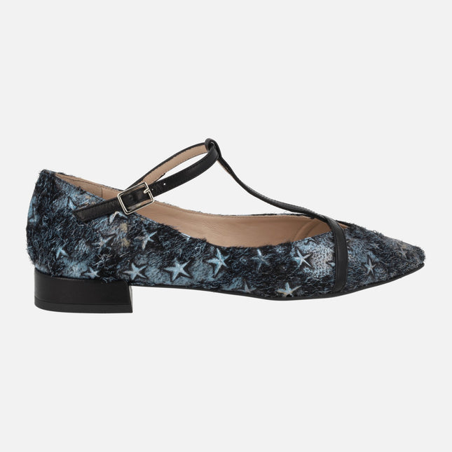 Buckled flats with stars detail for woman
