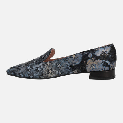 Hair moccasins with stars detail for women