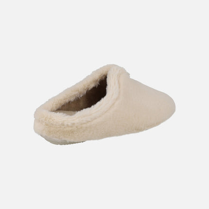 Women's beige house slippers