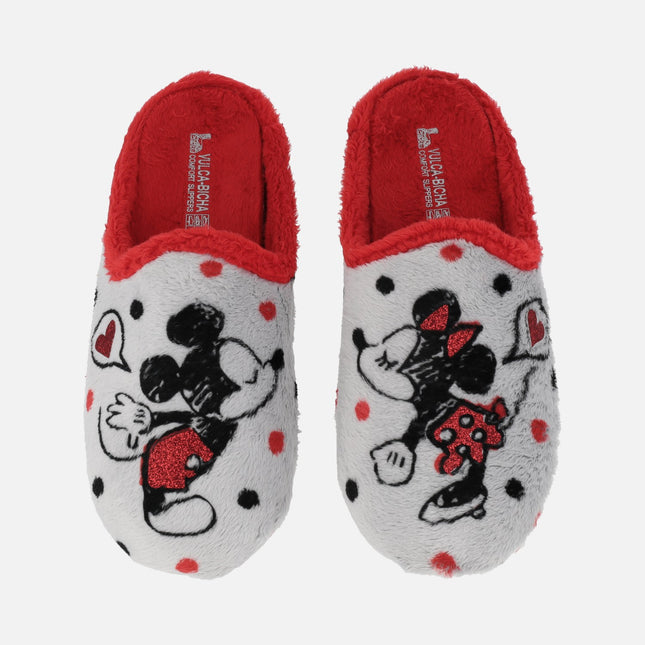 MINNIE AND MICKEY MOUSE WOMEN'S HOUSE SLIPPERS