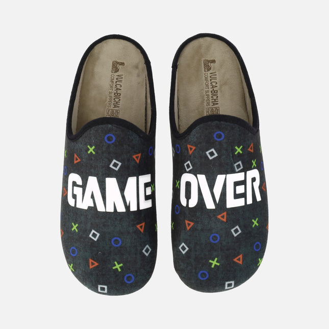 Men's house slippers Game Over