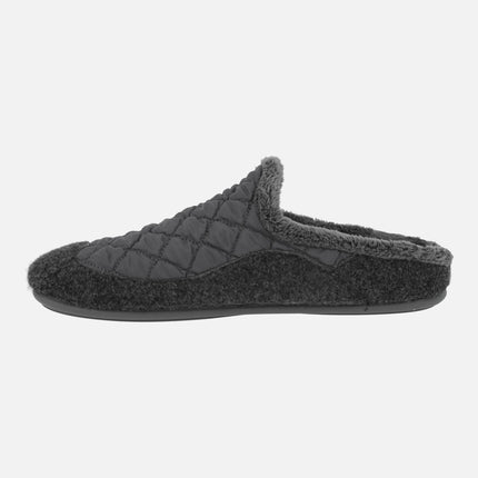 Men's padded grey house slippers