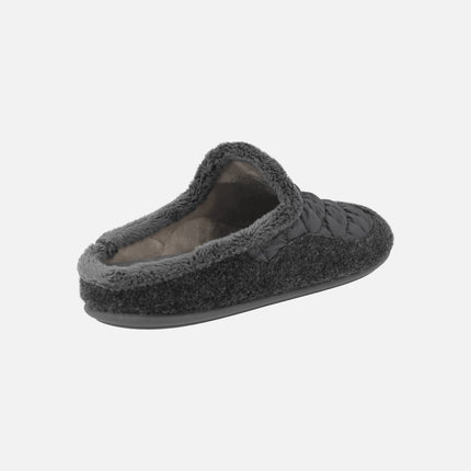 Men's padded grey house slippers