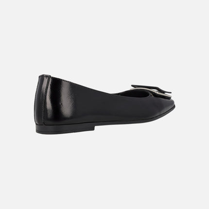 Black patent leather flats for woman
