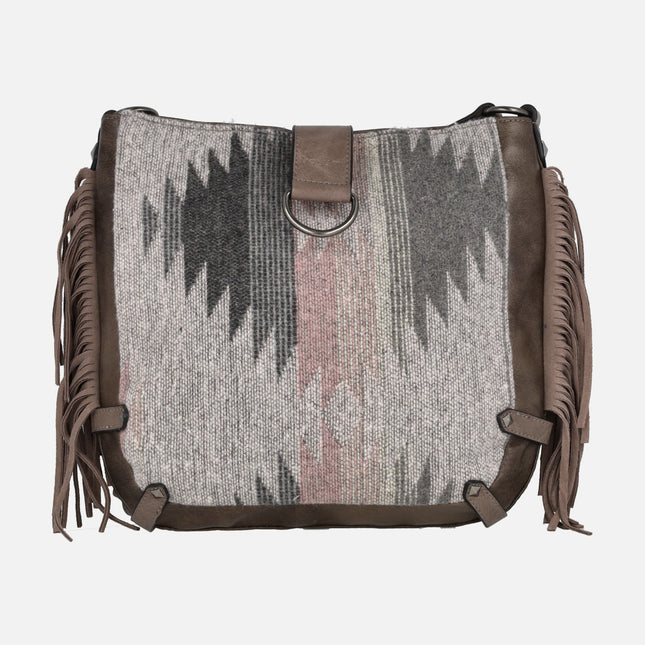  Volum bags in ethnic fabric with fringes