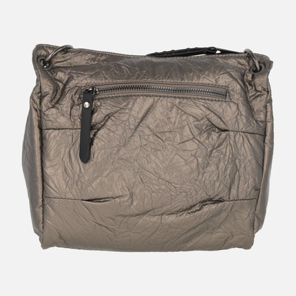 Padded and metallic bags for women