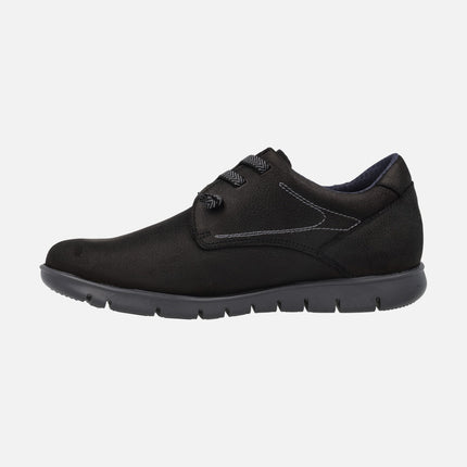 Sports shoes in nubuck leather with laces for men
