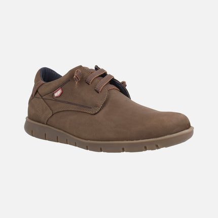 Sports shoes in nubuck leather with laces for men