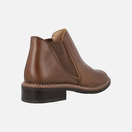 Brown leather women's chelsea boots 