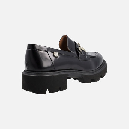 Zintia black antik loafers with track outsole