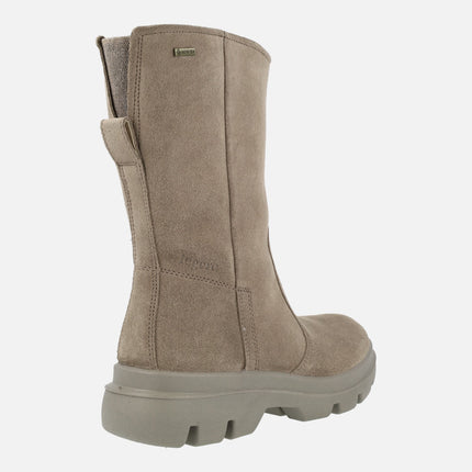 Beige suede women's boots with Gore-tex membrane