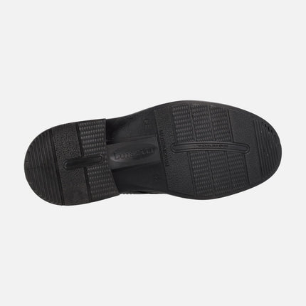 Zapatos negros de piel para hombre con cordones y sistema Waterproof