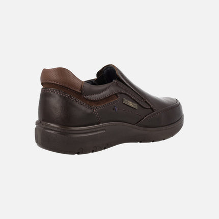 Men's leather moccasins with waterproof treatment