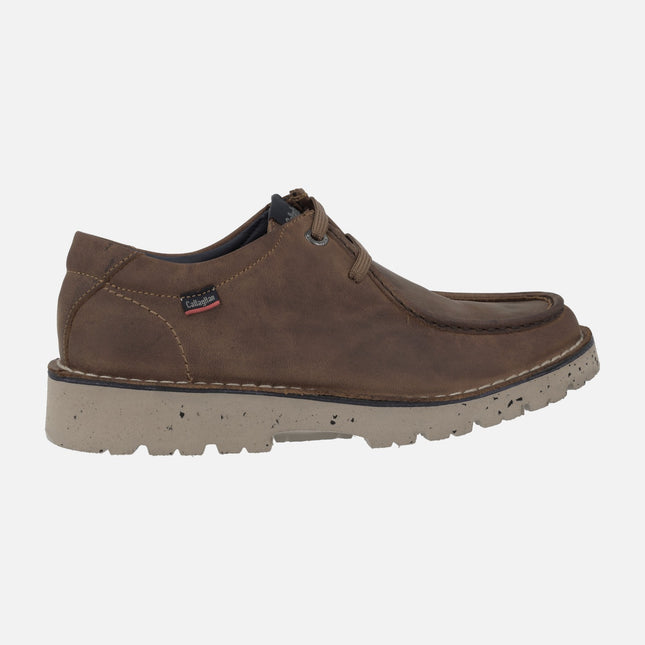 Brown shoes Wallabee style for men