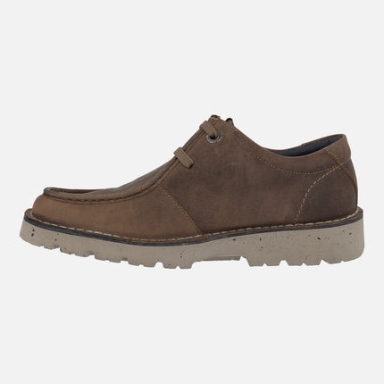 Brown shoes Wallabee style for men