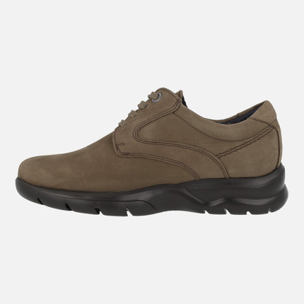 Men's Lace -up Shoes in Nubuck Taupe