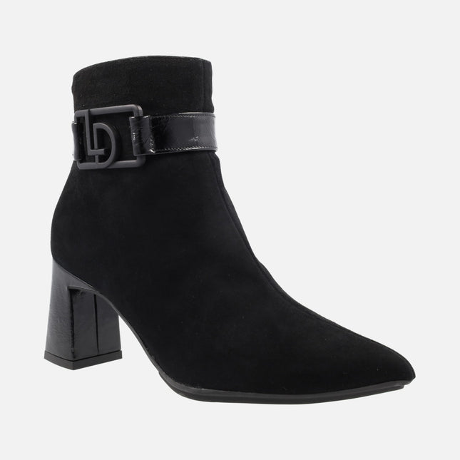 Black suede heeled boots for women Lodi Marema