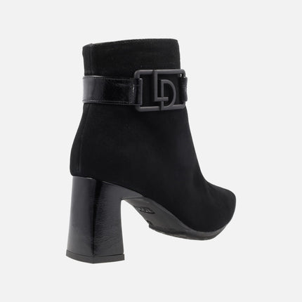 Black suede heeled boots for women Lodi Marema