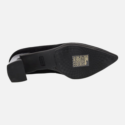 Lodi Masana-X black suede pumps with 7 cms heels