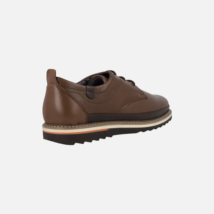 Blucher -style brown shoes for men