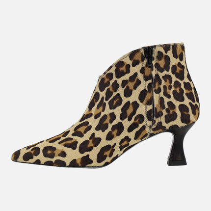 Leopard animal print heeled boots