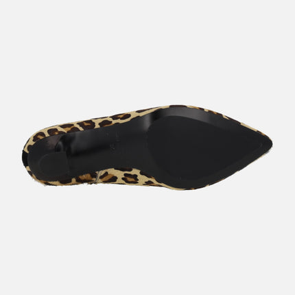 Botines de tacón en animal print leopardo