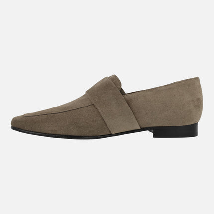 Woman suede Moccasins with Maxi Carey Buckle