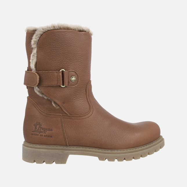 Panama Jack Felia boots in brown leather with furry lining