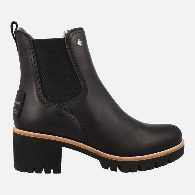 Panama jack Pia Travel leather chelsea boots with furry lining