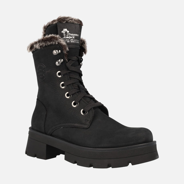 Panama jack Clare boots with furry lining and laces