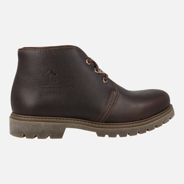 Low boots Panama on napa grass chestnut waterproof for man