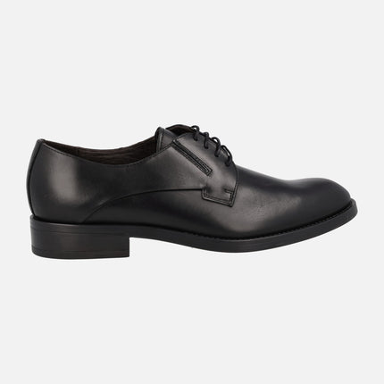 Men's leather shoes with laces and elastics