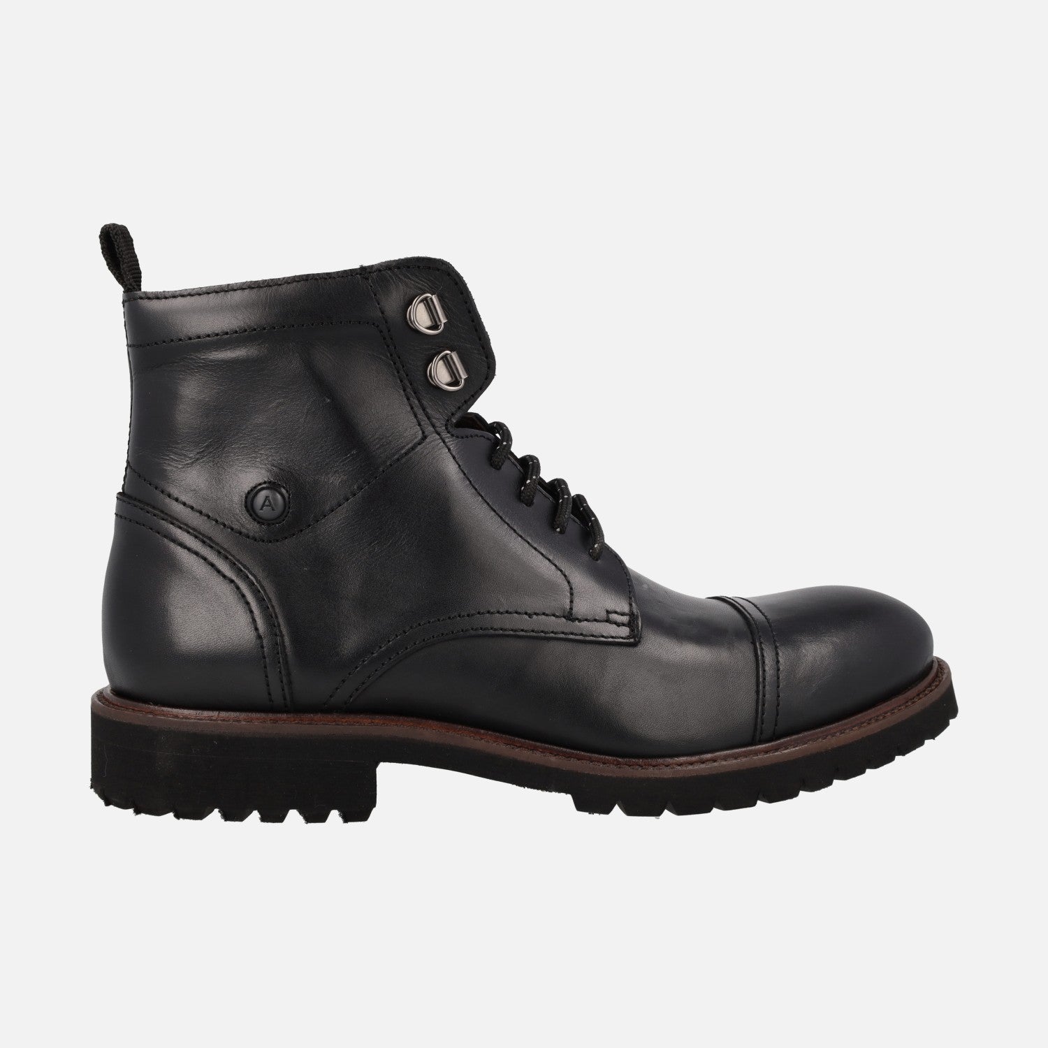 Black leather lace-up and zipper ankle boots for men – Zapaterías